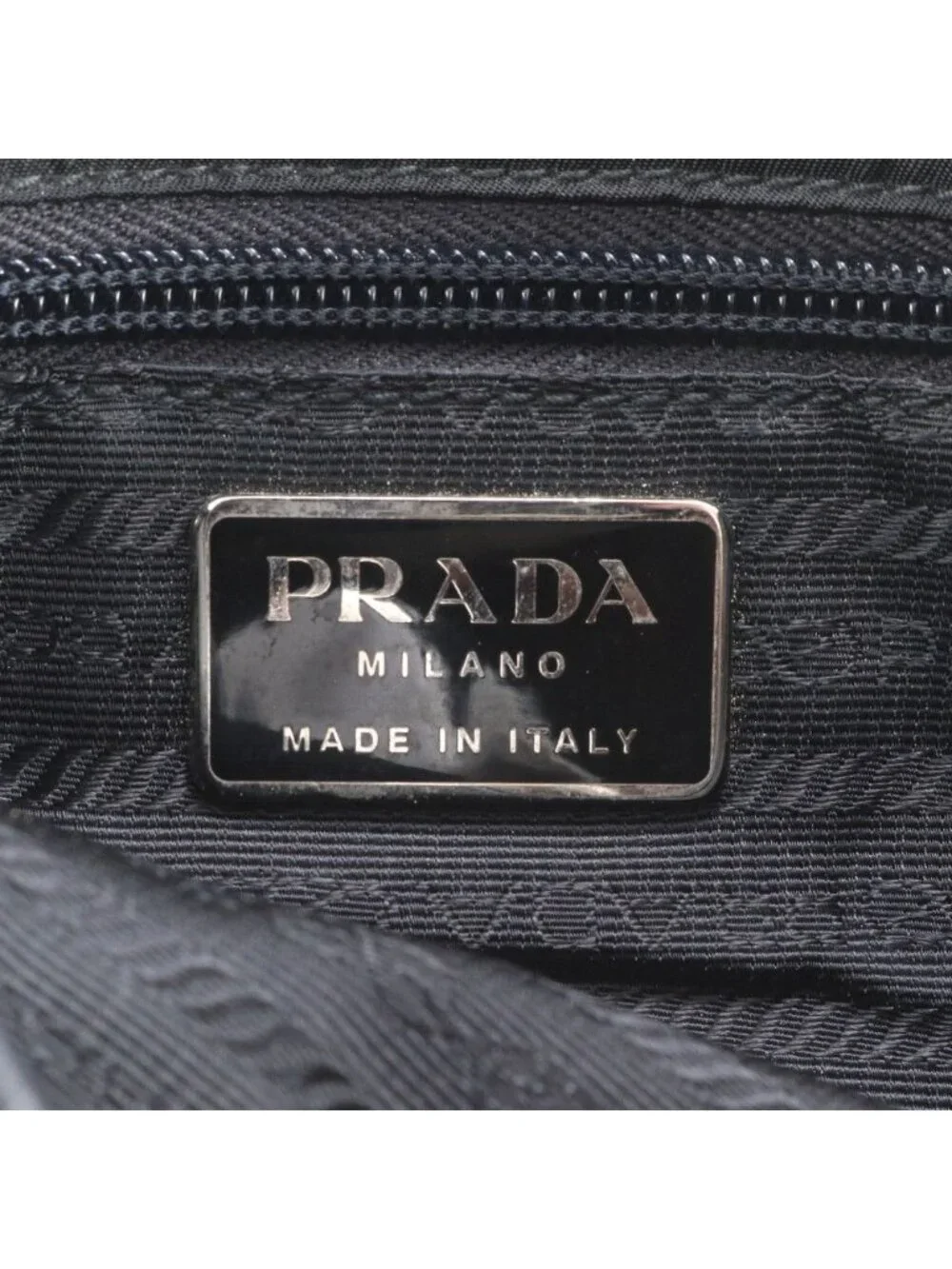 Prada Tessuto Nylon Triangle Logo Leather Shoulder Bag Crossbody Messenger Black